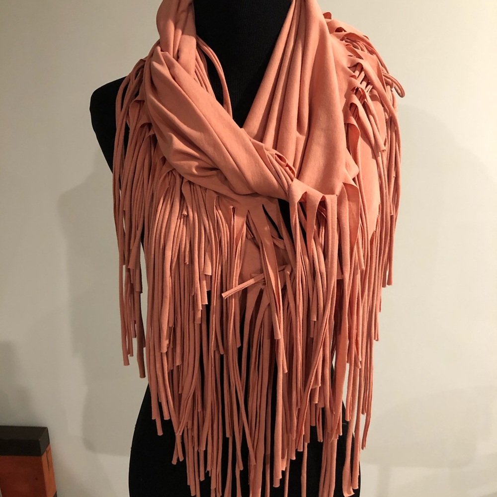 Salmon Fringe Scarf